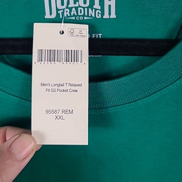 NEW Duluth Trading Co. Men's T-Shirt Size 2XL Green Longtail Tee - Picture 3 of 5